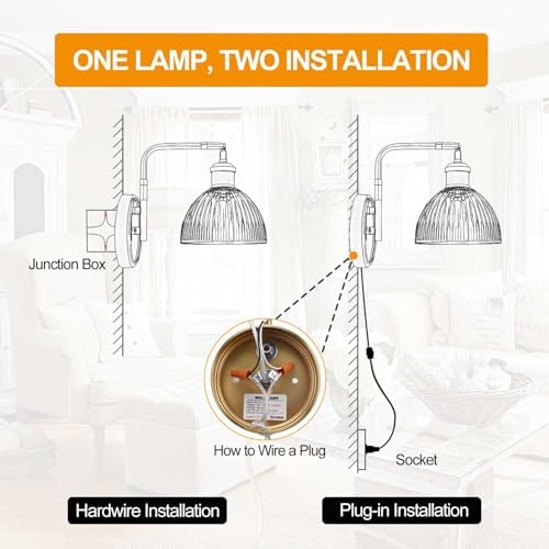 Swing Arm Wall Sconce, Gold