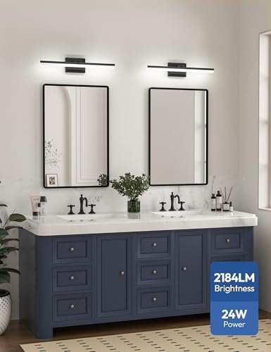VOLISUN 24 inch Black LED Vanity Light
