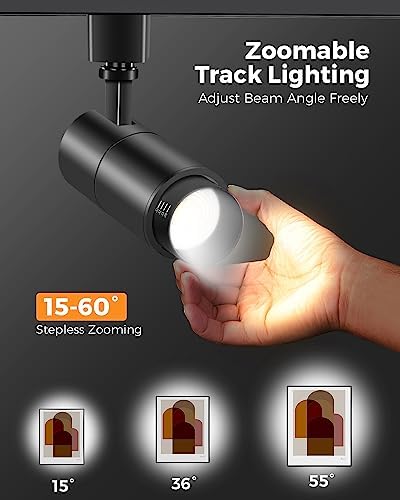 VANoopee 10W LED Track Lighting Heads, Black, 4 Pack