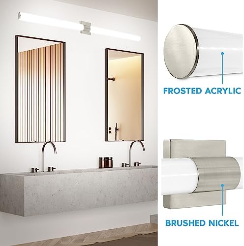 LUXRITE 48 Inch LED Vanity Light, Brushed Nickel