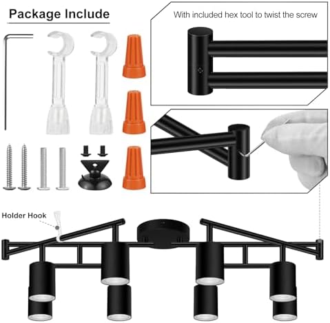 AUQUEE 8-Light LED Track Lighting Fixtures, Black