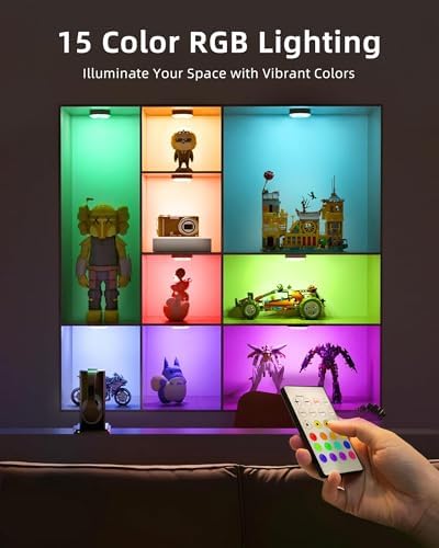 EZVALO RGB Under Cabinet Puck Lights with Remote