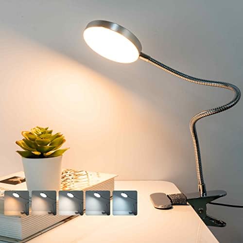LiFMIRA Clip-On Reading Lamp, 5 Color Modes, 8W
