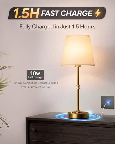 EppieBasic Gold Rechargeable Vintage Table Lamp