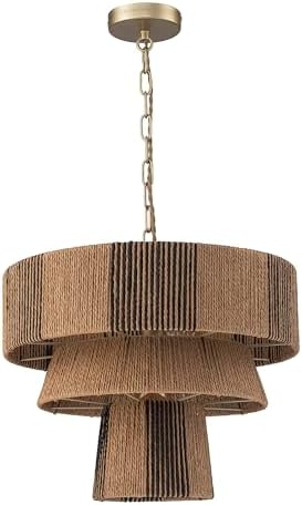 3-Tier Modern Coastal Rattan Chandelier