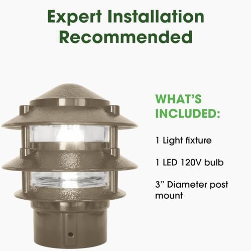 Greenfield PL3TPBLEDBR LED 3-Tier Pathlight, Bronze
