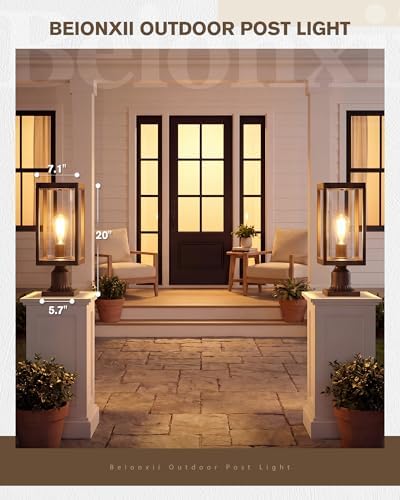 Beionxii Outdoor Post Light, 20", Bronze
