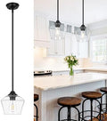 Black Metal Glass Kitchen Island Pendant Light