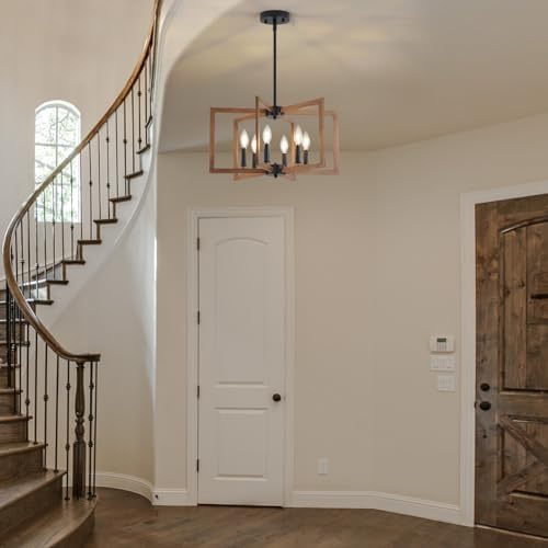 6-Light Farmhouse Metal Industrial Chandelier