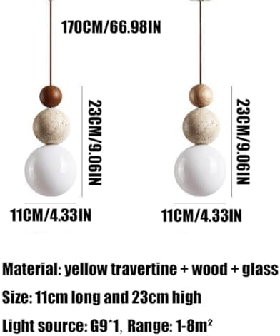 Modern Natural Stone Pendant Light, Brown