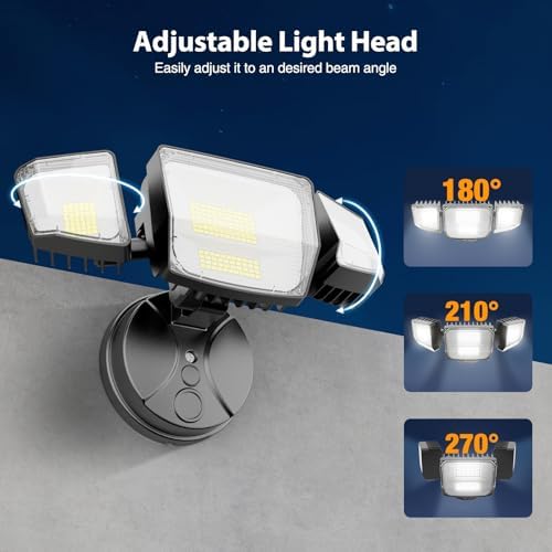Onforu 90W 10000LM 4-Head LED Outdoor Flood Light