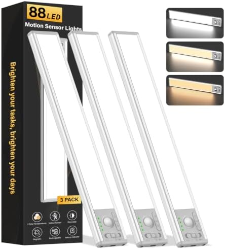 10.5in Rechargeable Under Cabinet Light, 3 Pack