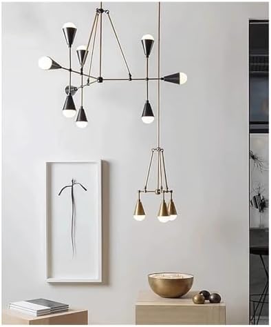 Modern Industrial Metal Chandelier, White & Black