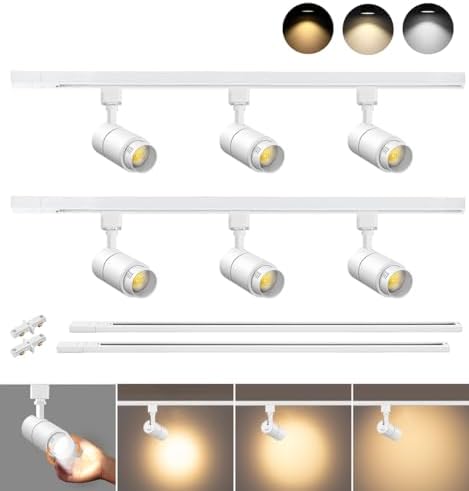 VANoopee 6-Light LED Track Lighting Kit, 6.6FT H-Type, White