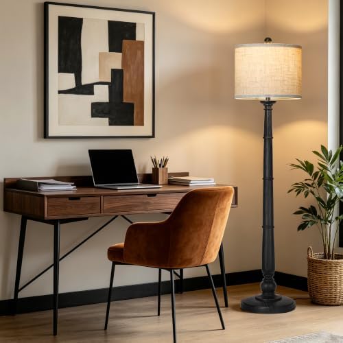 61'' Vintage Floor Lamp for Living Room, Rustic Farmhouse Tall