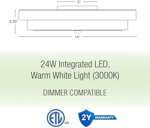 Kira Home Hermosa 14" Integrated LED Semi Flush Mount Ceiling Light