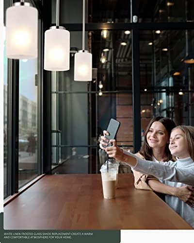 1-Light Mini Pendant Light, Opal White, 2 Pack