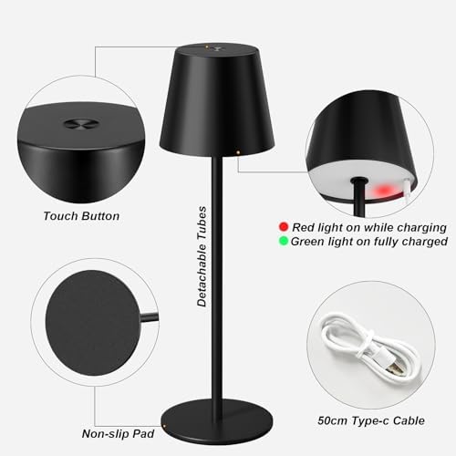 Kakanuo Rechargeable Table Lamp, Black