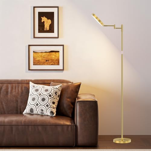 SIBRILLE 18W LED Floor Lamp with Remote, Gold