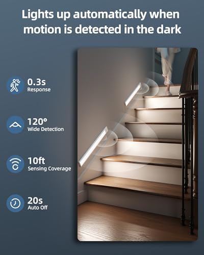 17" Under Cabinet Lights, Motion Sensor, 2 Pack