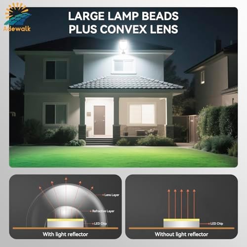 Adewalk Solar Street Lights, 5000W, 2 Pack