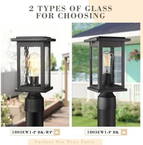 Emliviar 1803EW1-P BK-WP Black Outdoor Post Light