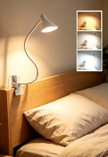 USB Clip-On Reading Light for Bed, Dimmable