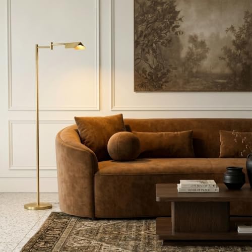 Brightech Leaf Pharmacy LED Reading Floor Lamp, Antique Brass