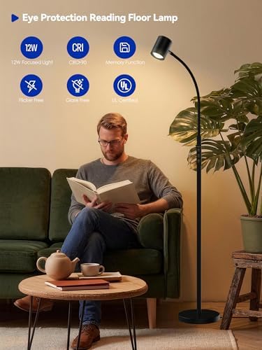 GLOWRIUM 62" LED Reading Floor Lamp