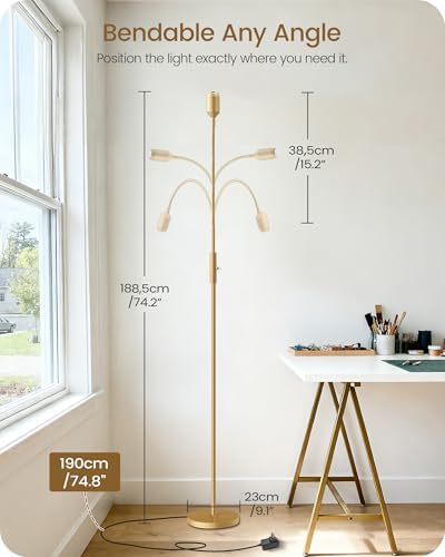 Reading Floor Lamp, 74.2" Tall, 360° Flexible Gooseneck