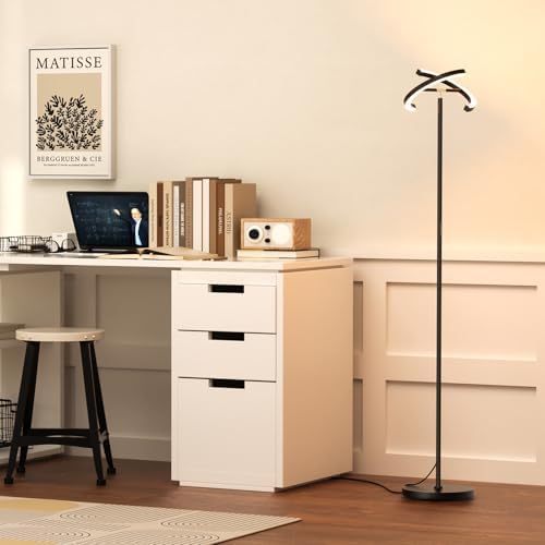 SIBRILLE 22W LED Floor Lamp, Touch and Remote Control, Black