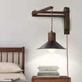 maesta Plug-in Wood Swing Arm Wall Sconce