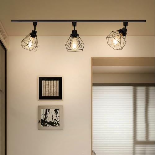 E26 Track Lighting Heads, 4-Light Black
