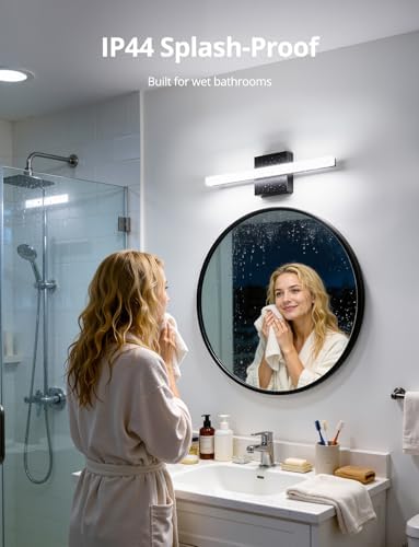 Combuh 16 Inch Black LED Bathroom Vanity Light