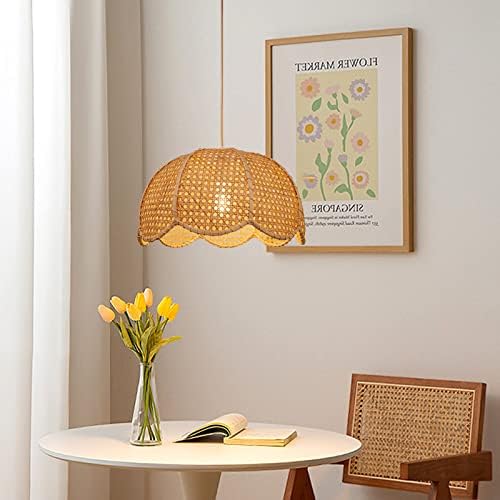 Arturesthome Woven Lotus Flower Pendant Light, 15.7″*9.8″