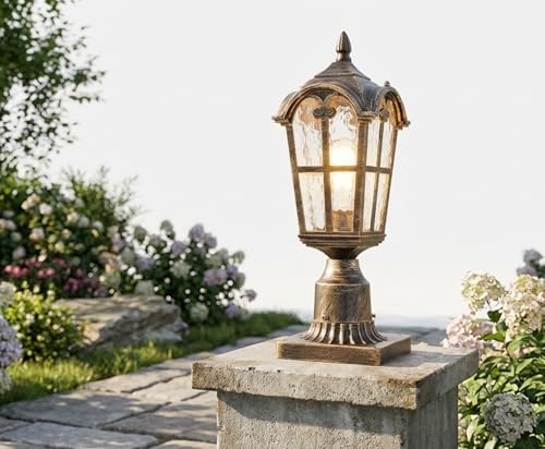 YUBOLE Water-Tempered Glass Outdoor Post Light