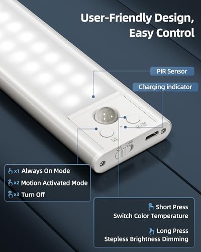 17" Under Cabinet Lights, Motion Sensor, 2 Pack