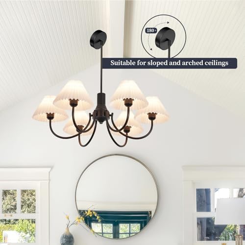 6-Light Modern Black Industrial Farmhouse Chandelier