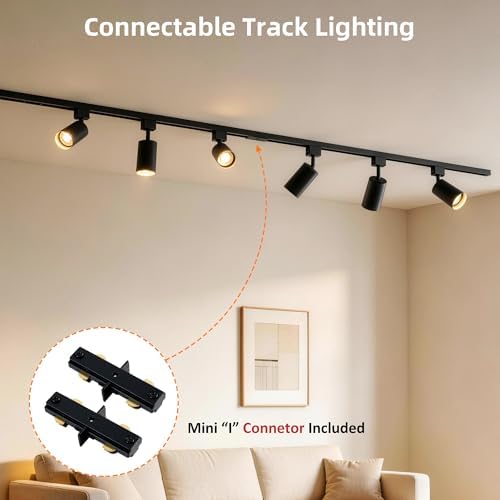 3-Color 4-Light LED Track Lighting Kit, 3.3FT H Rails, Black