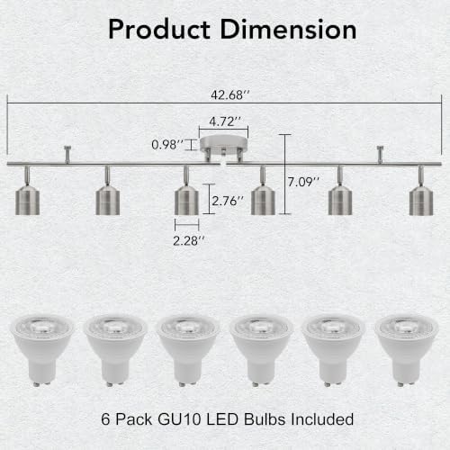 6-Light Brushed Nickel Track Lighting Kit