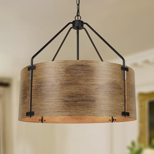 CNRATYE 6-Light Farmhouse Drum Chandelier