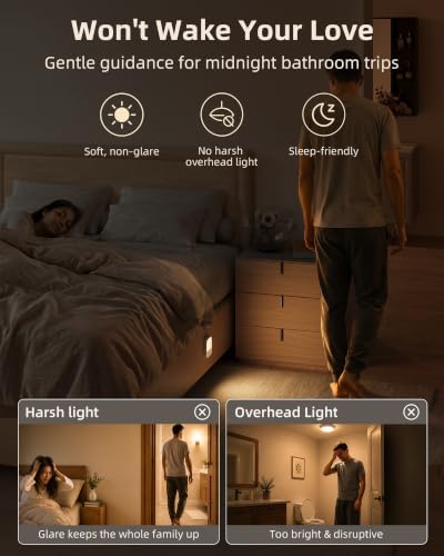 EZVALO Rechargeable Motion Sensor Night Lights, 2 Pack