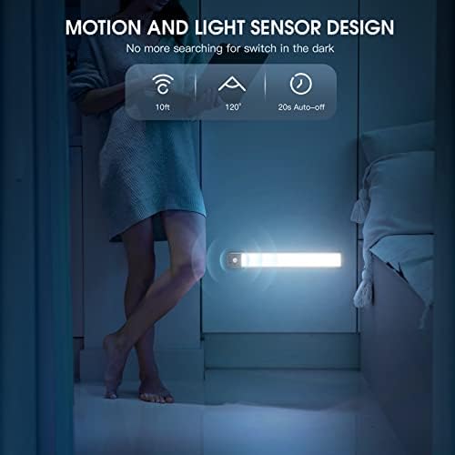 14.7" Rechargeable Motion Sensor Under Cabinet Lights, 2 Pack