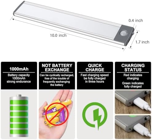 30-LED Motion Sensor Cabinet Light, USB Rechargeable, 2-Pack