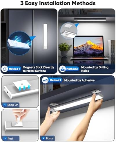 12'' Under Cabinet Lights, 2500mAh LED Battery Operated Rechargeable