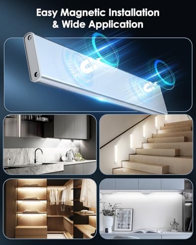 VerRon 8inch Motion Sensor Under Cabinet Lights, 5-Pack