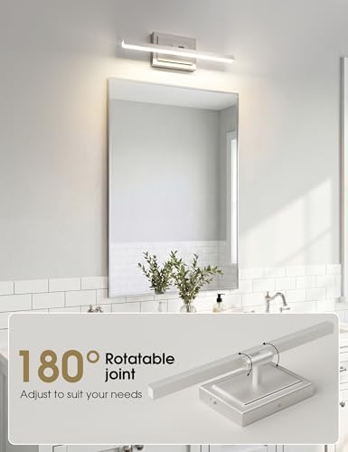 VOLISUN 15.7-Inch Rotatable Bathroom Vanity Light, Brushed Nickel
