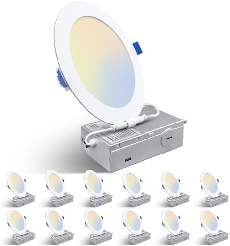 12 Pack 6 Inch Dimmable LED Recessed Ceiling Lights