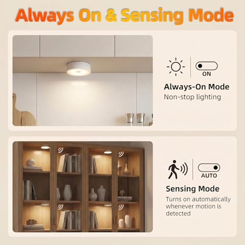2000mAh 3.5" Wireless Puck Lights, 5 Pack