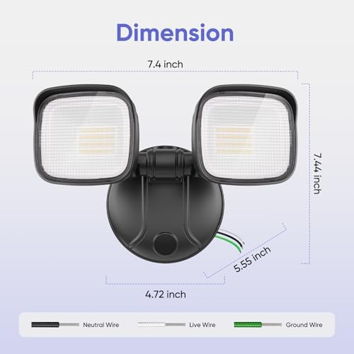 35W Outdoor Flood Lights, Switch Controlled for Patios, Porches, Side